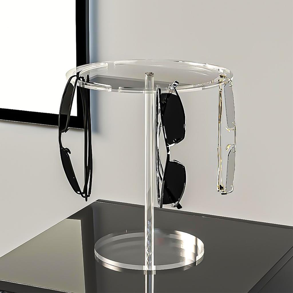 Round Eyewear Stand Glasses Storage Rack Transparent Rotatable Sunglasses Display Stand Eyeglasses Organizer for Desk