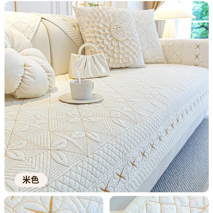 Cotton Sofa Cushion Universal In All Seasons, Pure Cotton  New Non-Slip Seat Cushion, Leather Sofa Cover, Backrest Towel Cover Cloth