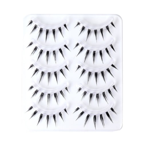 False eyelashes, cosplay makeup, short upper eyelashes, popular handmade false eyelashes, actress eyelashes, 5 pairs (M13)