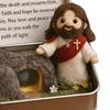 Boîte Hug de Poche de Pâques Figurine Jésus/Lapin/Mouton/Poussin/Papillon/Pierre en Feutre dans Boîte avec Carte Remplisseurs de Panier de Pâques Cadeau Inspirant pour Femmes