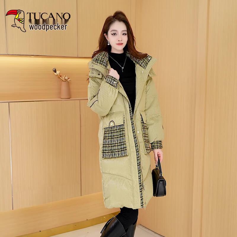 Woodpecker Women's Fashion Patchwork Hooded Down Jacket