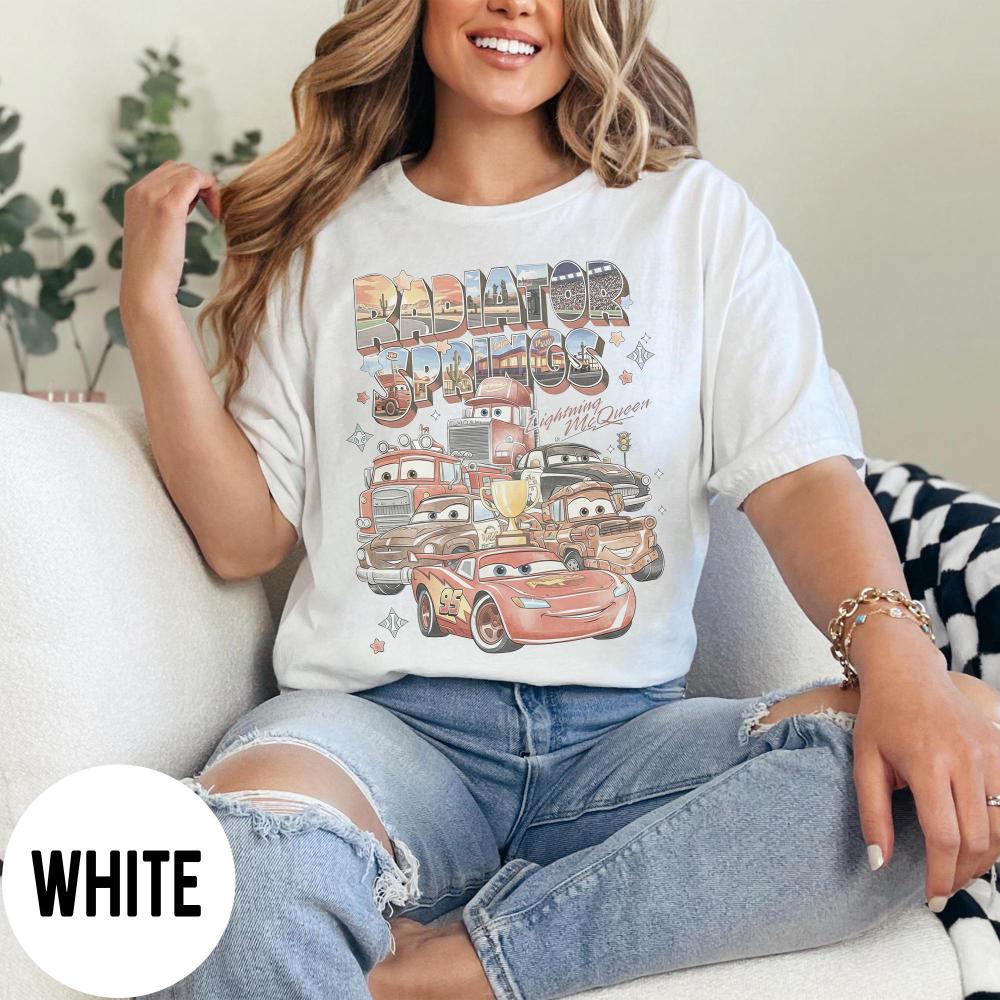Retro Radiator Springs Cars Movie Shirt Lightning McQueen Shirt Cars Movie Shirt Family Trip 2026 Shirts
