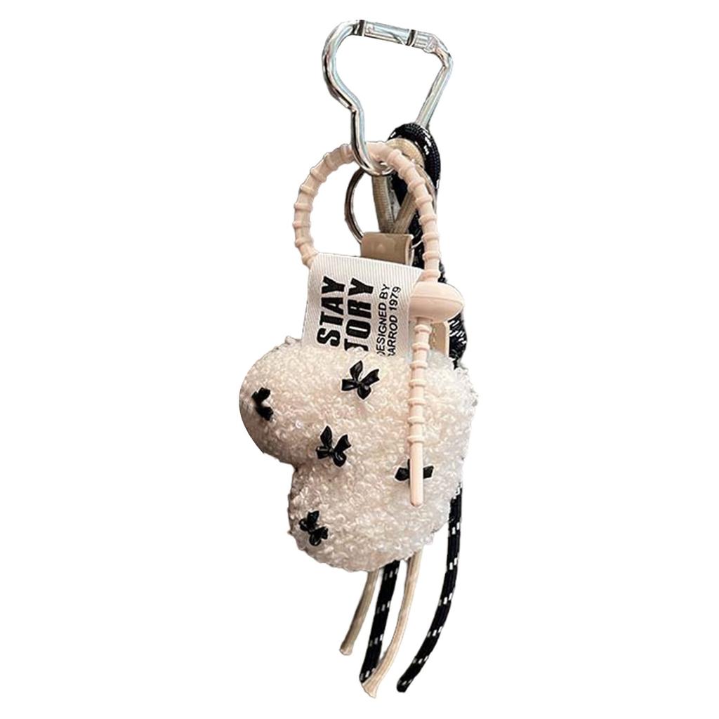 Cartoon Plush Bowknot Love Keychains for Women Ladies Bag Pendant And Car Accessories Special Gifts Parties Supplies