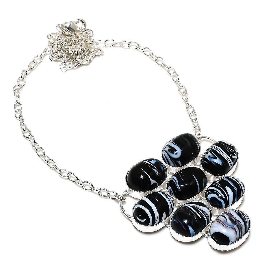 

Natural Sulemani Hakik Gemstone 925 Sterling Silver Jewelry Necklace 18 u4w42