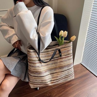 Strandurlaub Strand Strohtasche Damen 2025 neue vielseitige Schultertasche tragbare Gemüsekorb-Tasche