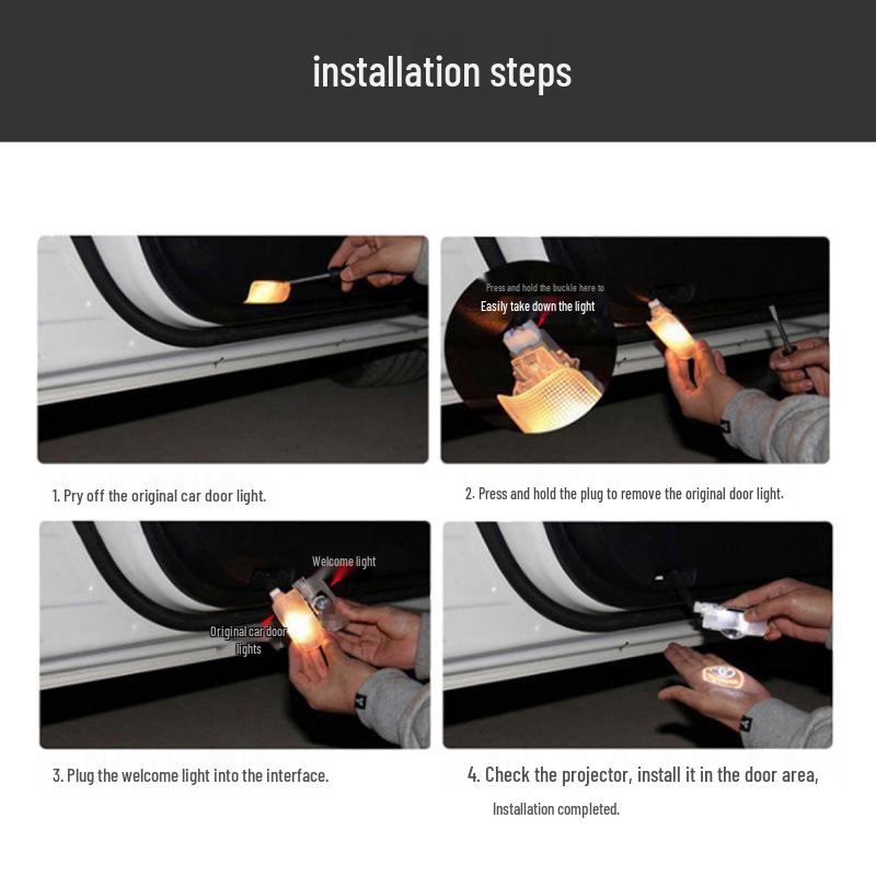 Compatible Door Projection Lights for Toyota Crown, Reiz, Highlander, and Camry.