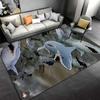 Shark Attack Pattern Carpet with Ocean Theme and Realistic Design Suitable for use as an anti-slip for living room bedroom sofas