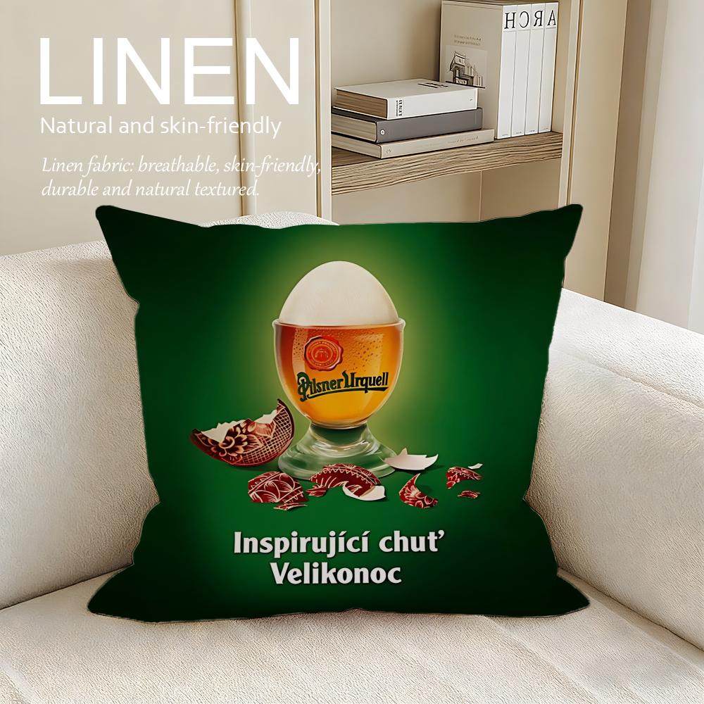 Brand Pilsner Urquell Cushion Cover Pillowcase Set Pcs x x Breathable Washable Sofa Cushion Cover