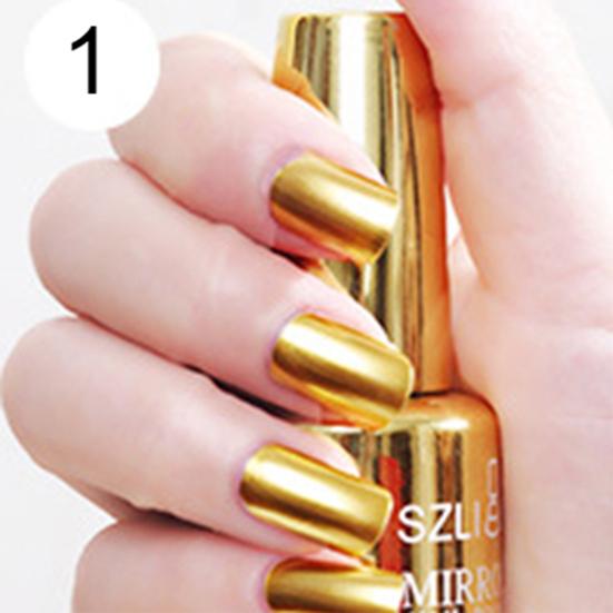 18ml Lasting Solid Color Metallic Mirror Effect Nail Art Polish Varnish Decor