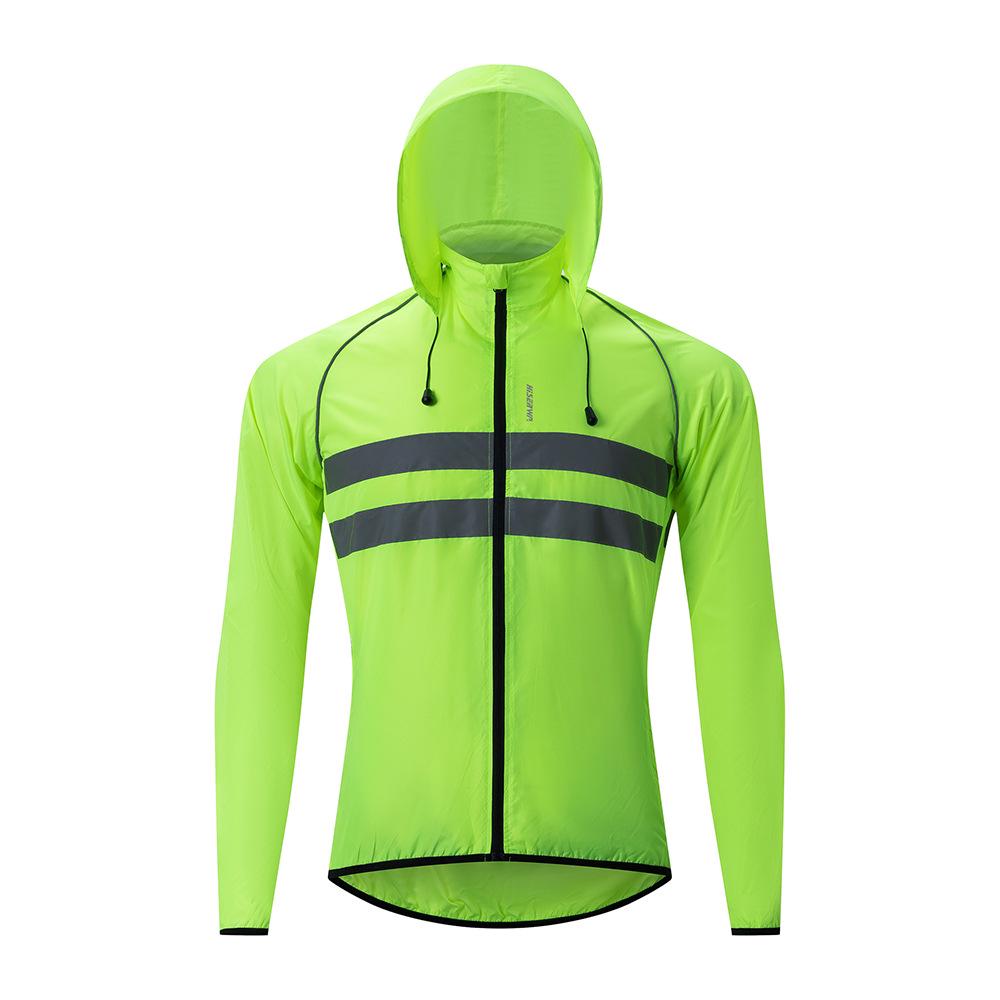 

HISERWA Reflective Water-Repellent Windbreaker for Outdoor Sports Medium зелений