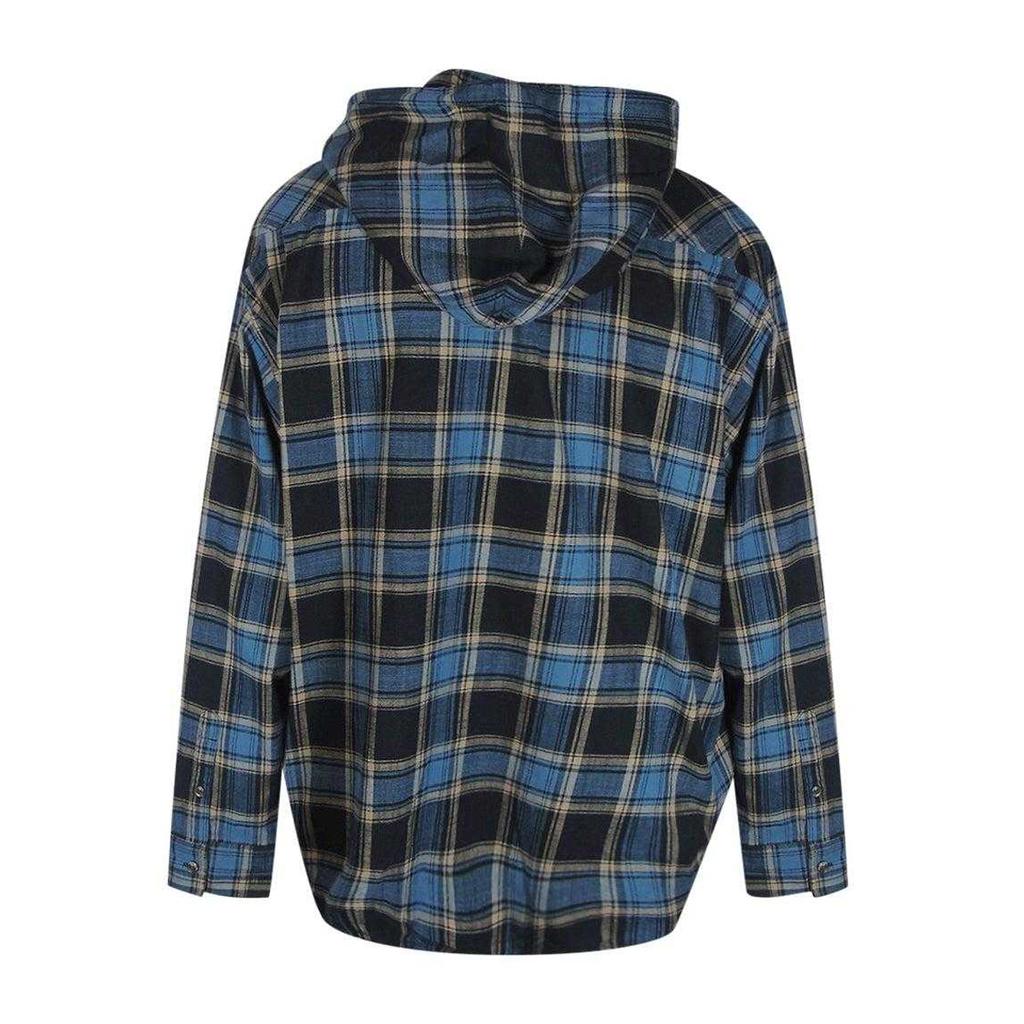 Diesel Mens Checkered Hooded Shirt