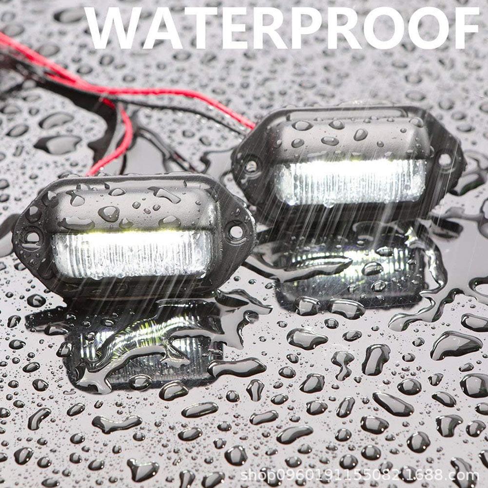 6 LED Car License Plate Light Bright Tag Lamp for Truck SUV RV Trailer Van 12V White Exterior License Plate Light Automotive Car