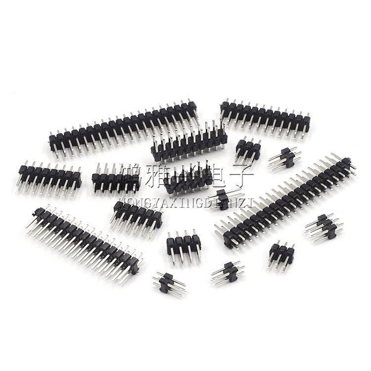 2.54mm Double Row Gold-Plated DIP Pins: 2*2P, 2*3P, 2*4P, 2*5P, 2*6P, 2*7P, 2*8P, 2*10P, 2*15P, 2*20P, 2*40P - Straight Insert, Eco-Friendly