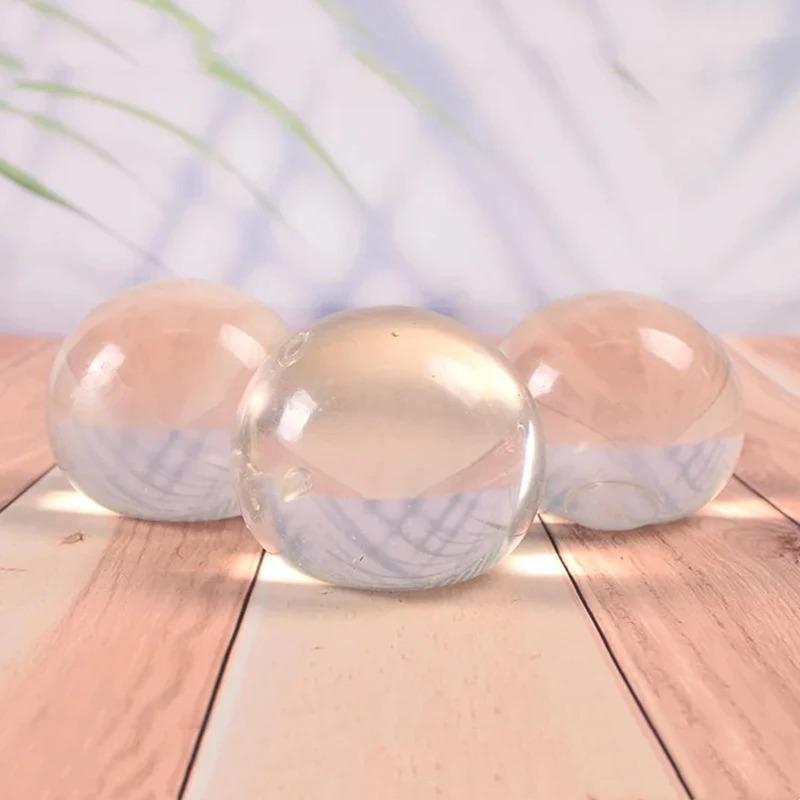 Slow Rebound Stress Relief Ball Clear Malt Sugar Squishy Stress Balls Fidget Toys for Adults Kids, Slow Rising Calming Toys