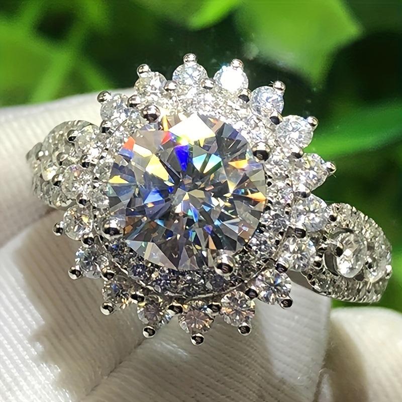 Jiuqin Temu Women s Zirconia Fashion Ring - European & American Style Size 8 серебряный