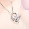 1Pc Fashionable, Inlaid with Synthetic Zircon, Love-shaped Necklace, Light Luxury Niche Design Zircon Pendant.