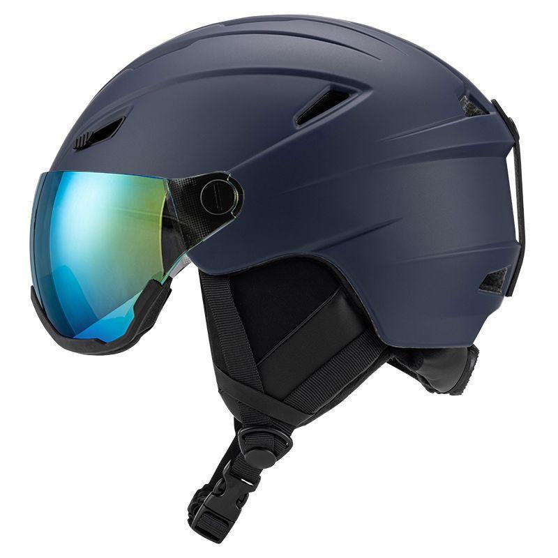Unisex Skiing Snow Helmet With Integrated Goggle Lens Protection Adults Outdoor Winter Sports Safety Gear