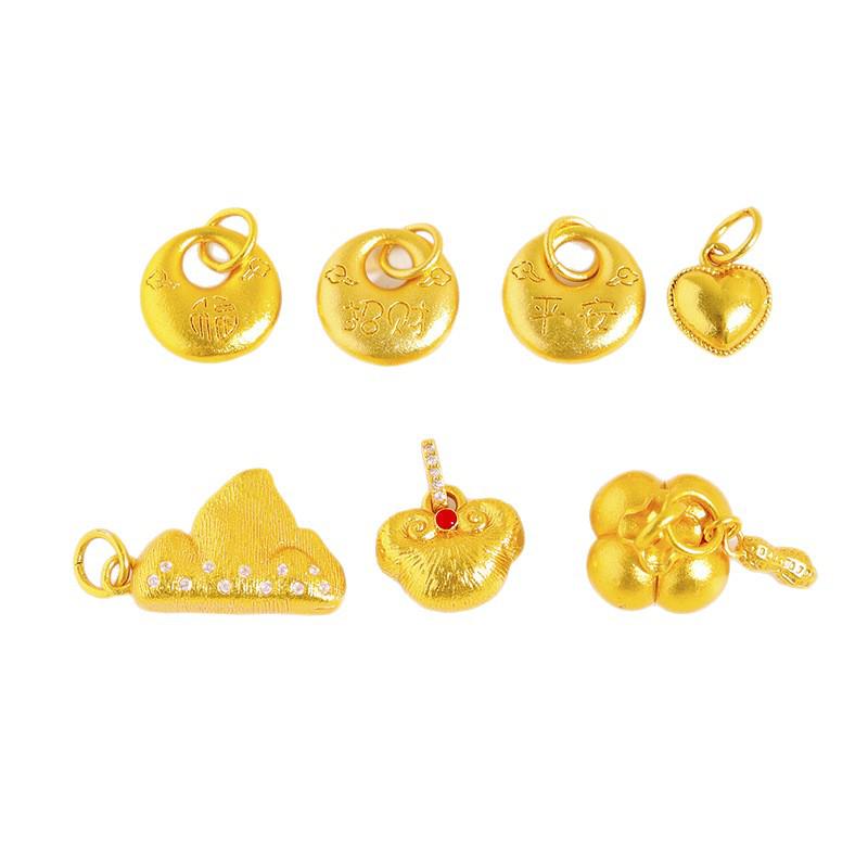 Ancient Sand Gold Pendant: Strong Color Retention, Wealth & Fortune Charm, Retro Bracelet/Necklace Accessory