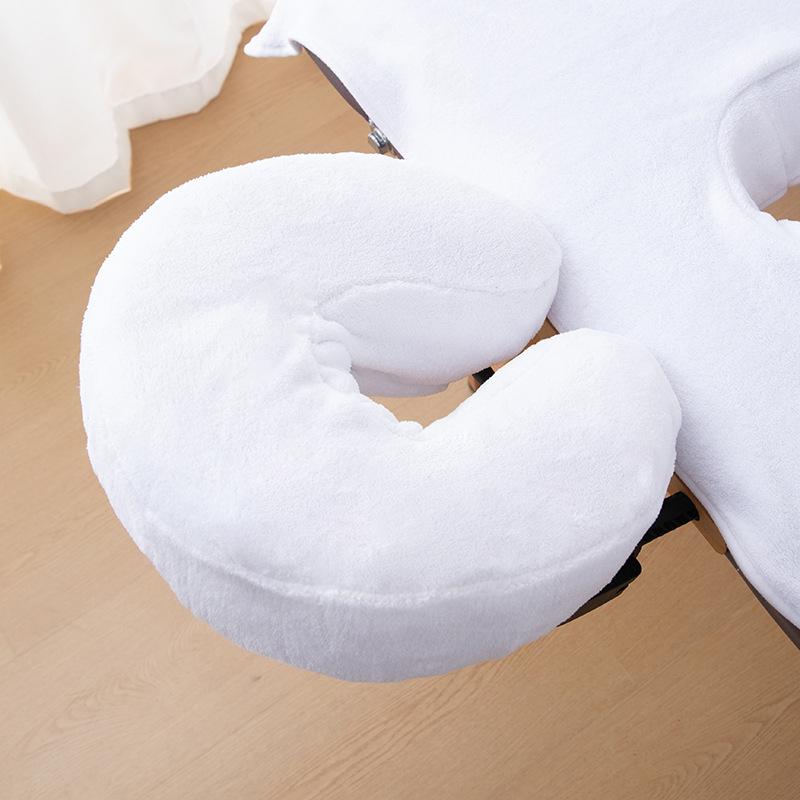 

U-Shaped Facial Pillow Cover Microfiber Face Cradle Covers Large Size Soft And Reusable Massage Headrest Cover Beauty Supplies