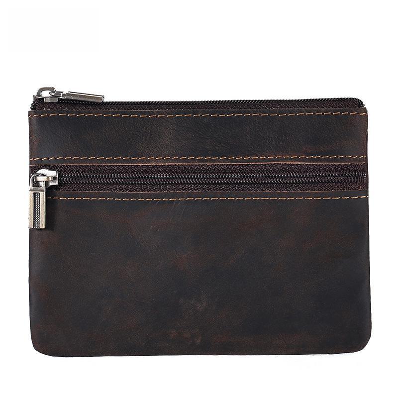 Genuine Crazy Horse Leather Slim Wallet & Coin Purse