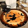 1pc Halloween Witch Office Round Area Rug, Under Office Chairs Bedroom Living Room Home Decor, Room Deco