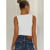 Women Y2k Sexy Casual Square Neck Slim Fit Sleeveless Cropped Tank Top