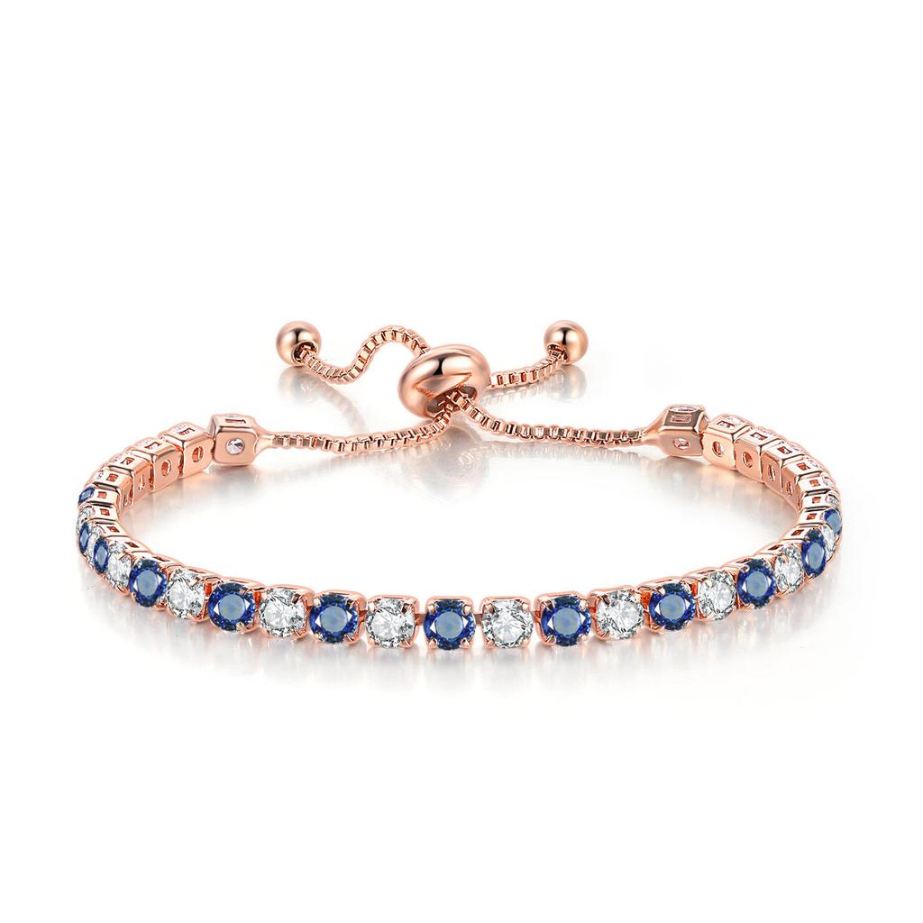 Adjustable 4MM Round Rainbow Zircon Tennis Bracelets for Women Men Fashion Silver Color Crystal Chain on Hand Trend Jewelry H133