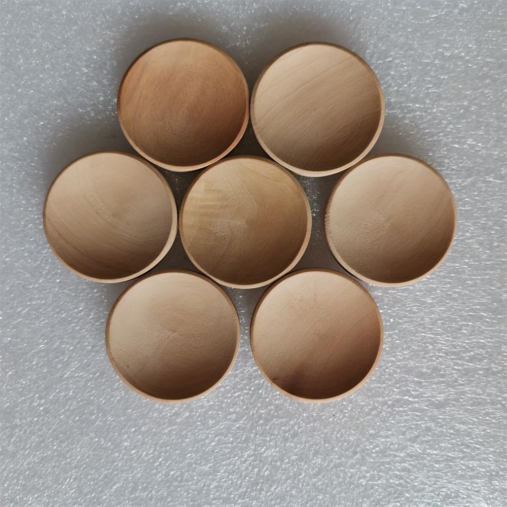 30pcs Wooden Landscape Decorations, Round In Shape Measuring 3.5 X 5 Cm, Featuring One Concave Side and One Convex Side, Ideal for DIY Projects.