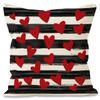 Valentine'S Day Plaid Print Home Decor Pillowcase Bedroom Living Room Sofa Decoration Polyester Cushion Cover With Zipper