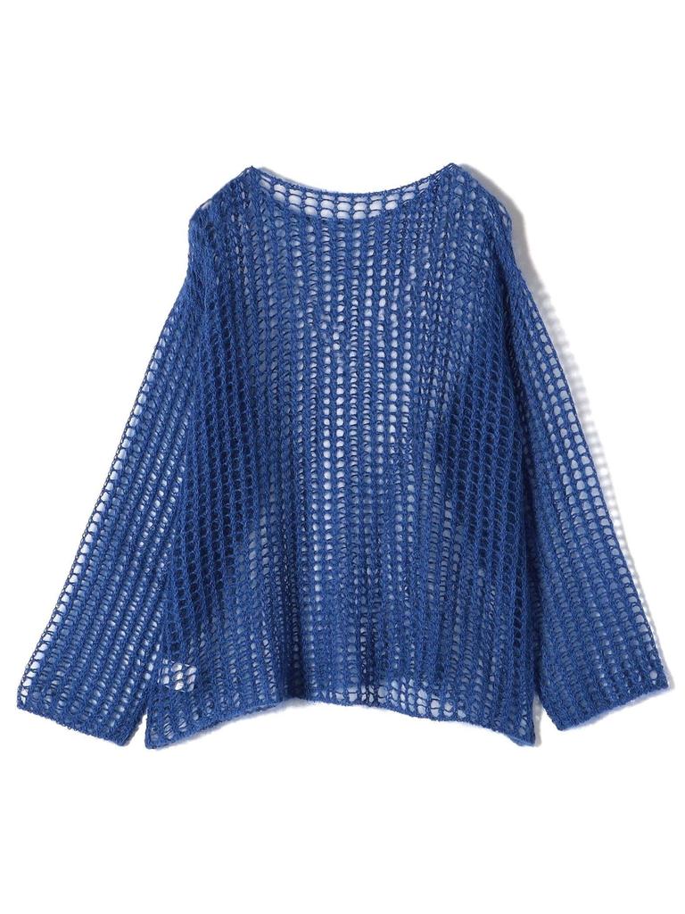 Ships for Women Knitted Mohair Mesh Hand One Size Pullover, Washable, Women's, 316040616, Blue,