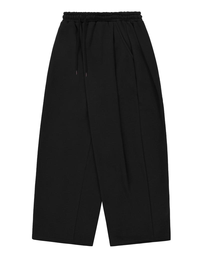S'EST Side Double Pleat Wide Fit Training Sweatpants - Black