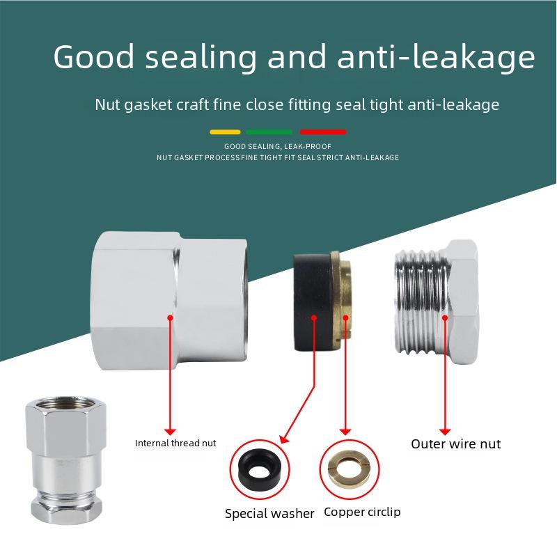 3-Piece Stainless Steel Gas Pipe Nut Set with No-Knock Wave for Natural Gas Conversion, 3/8"", 3/4"", 1"" Quick Connectors