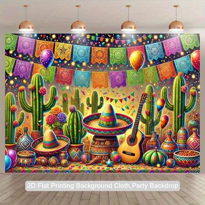1 pieza Fondo de Fiesta Mexicana - Día de Muertos, Decoraciones de Fiesta para Todas las Estaciones, Decoraciones de Fiesta Mexicana, Decoraciones para Eventos