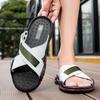 Men Sandals Black White Leather Slippers Outdoor Roman Gladiator Sandals Summer Open Toe Beach Shoes