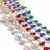 10 Yards Strassketten-Borte Glänzende Kristall-Diamant-Accessoires Eingelegte Perlen DIY Bastel-Geschenk-Dekoration Diamant-Metallkette