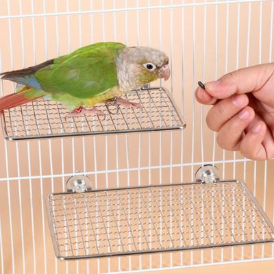 Waschbare Vogelplattform Edelstahl Papageienspielzeug Neuer Papageien-Ruhestand Ständer Käfigzubehör