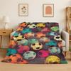 Green Football Field Soccer Art Sport Flannel Blanket Soft Throw Blanket for Bedroom Living Room Bed Travel Camping Picnic Nap