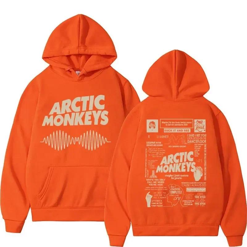 Retro Arctic Monkeys Music Tour Double Sided Print Hoodies Men Women Harajuku Sweatshirt Oversized Y2K Hoodie Streetwear