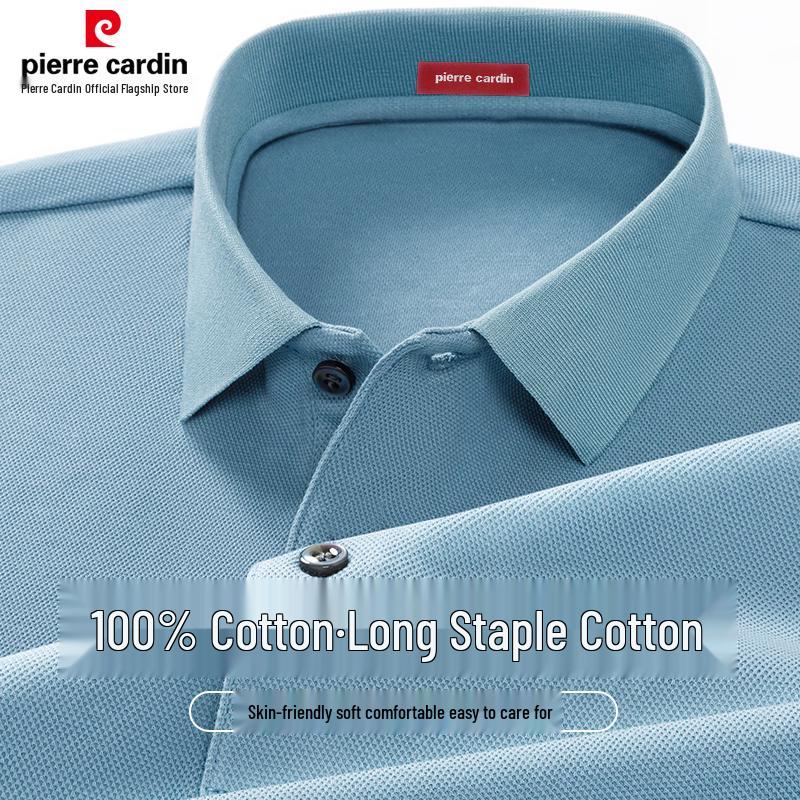 Pierre Cardin Men's 100% Cotton Long-Sleeve Polo Shirt