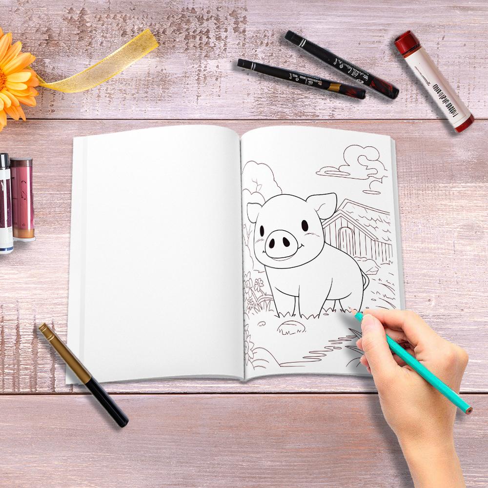 1pc, Farm Coloring Book, Teenagers Coloring Book, 30 different patterns, 100gsm thick paper, stress reliever, birthday gift