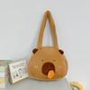 Plush Cat Shape Tote Bag With Zipper Closure For Casual Day Use