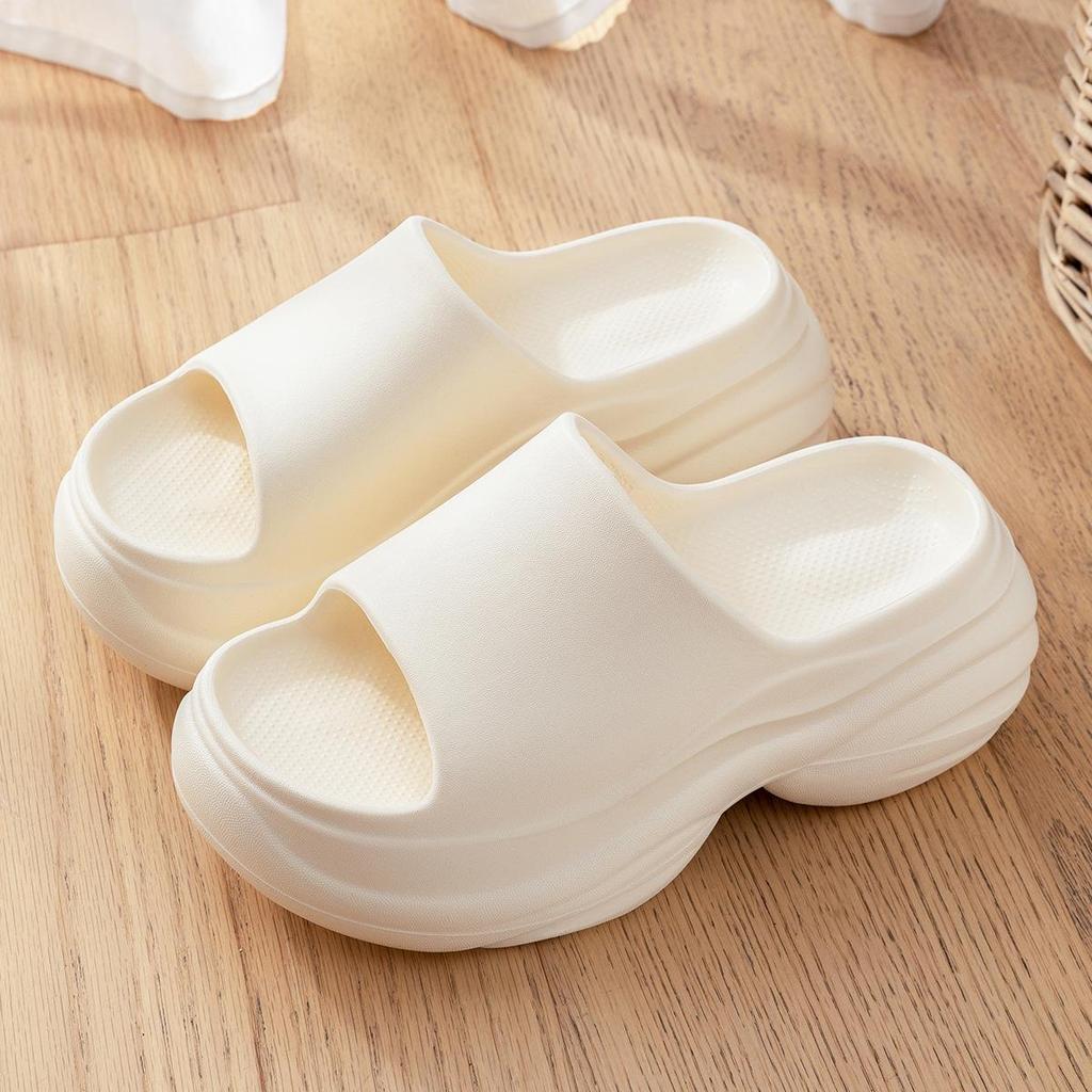 Women's 8cm Height-Boosting EVA Slippers, Thick-Sole for Indoor/Outdoor, Breathable Summer Bathroom Use