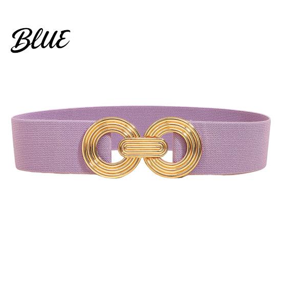 Wide Elastic Waist Belt 75cm Women's Belt, Stretch Fashionable with Slimming for Daily Commute Geometric Metal Buckle, Dress Corset Accessory