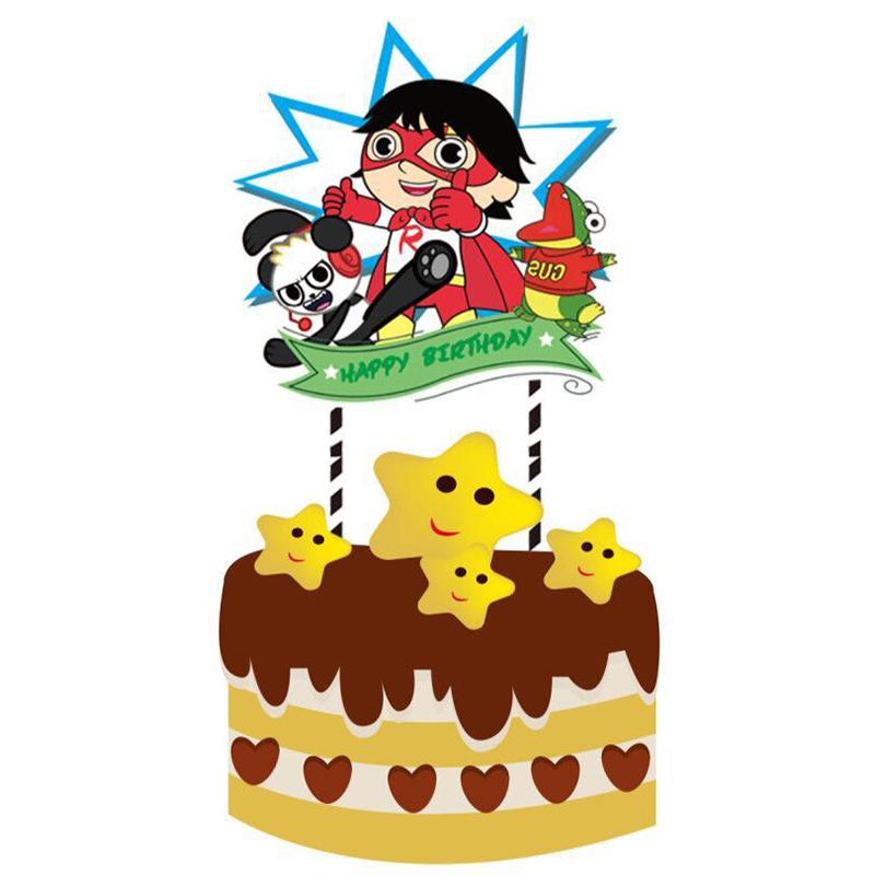 

Ryans Party World Decoration Tableware Paper Cup Plate Banners Birthday Kids Cake Topper-1pcs