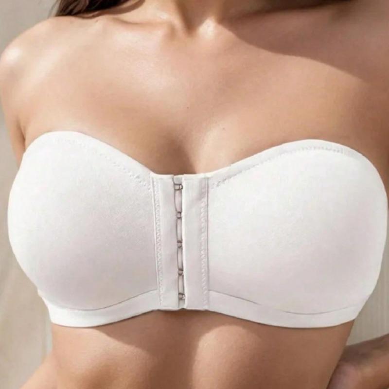 Strapless Front Closure Push Up Bra For Small Chest Breathable Thin Bralette