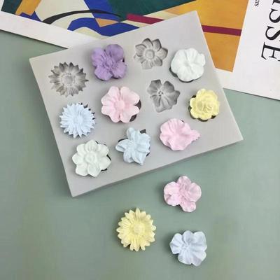 Rose Petal Set Cake Fondant Mould Easy Release Flesh Silicone Chocolate Cookie Mold  Decoration Accessories