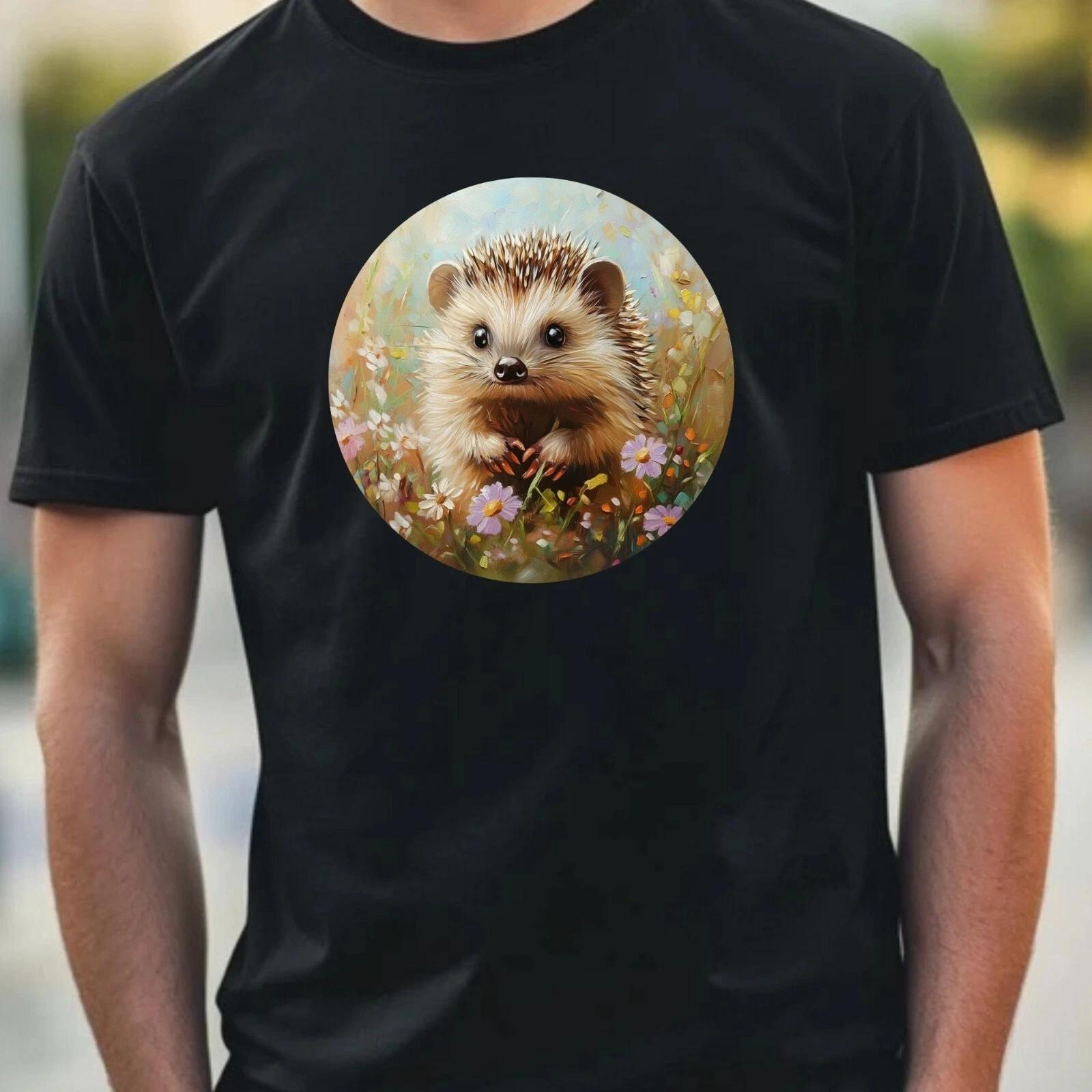 T-Shirt Herren Igel Portrait Motiv Baumwolle Größe XS bis 5XL XL
