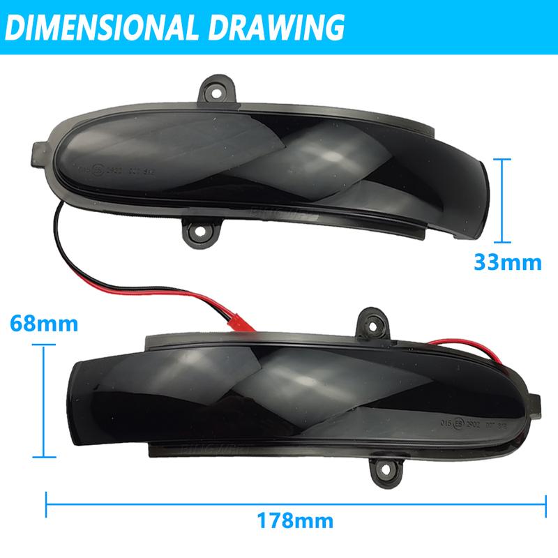 2PCS Dynamic Indicator Blinker Sequential For Mercedes Benz C W203 T-Modell S203 2000-2007 Turn Signal LED Side Mirror Light