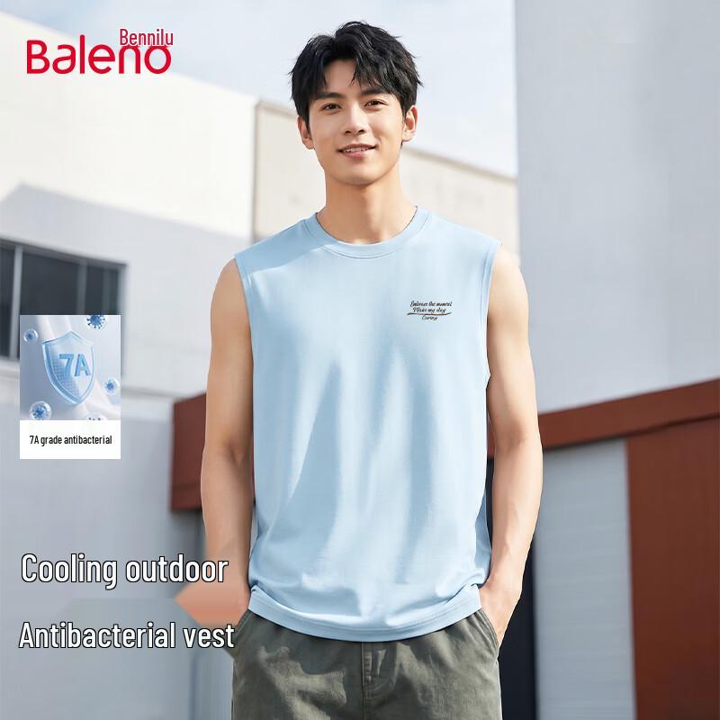 Baleno Men s Cool-Touch Anti-Bacterial Sleeveless T-Shirt M