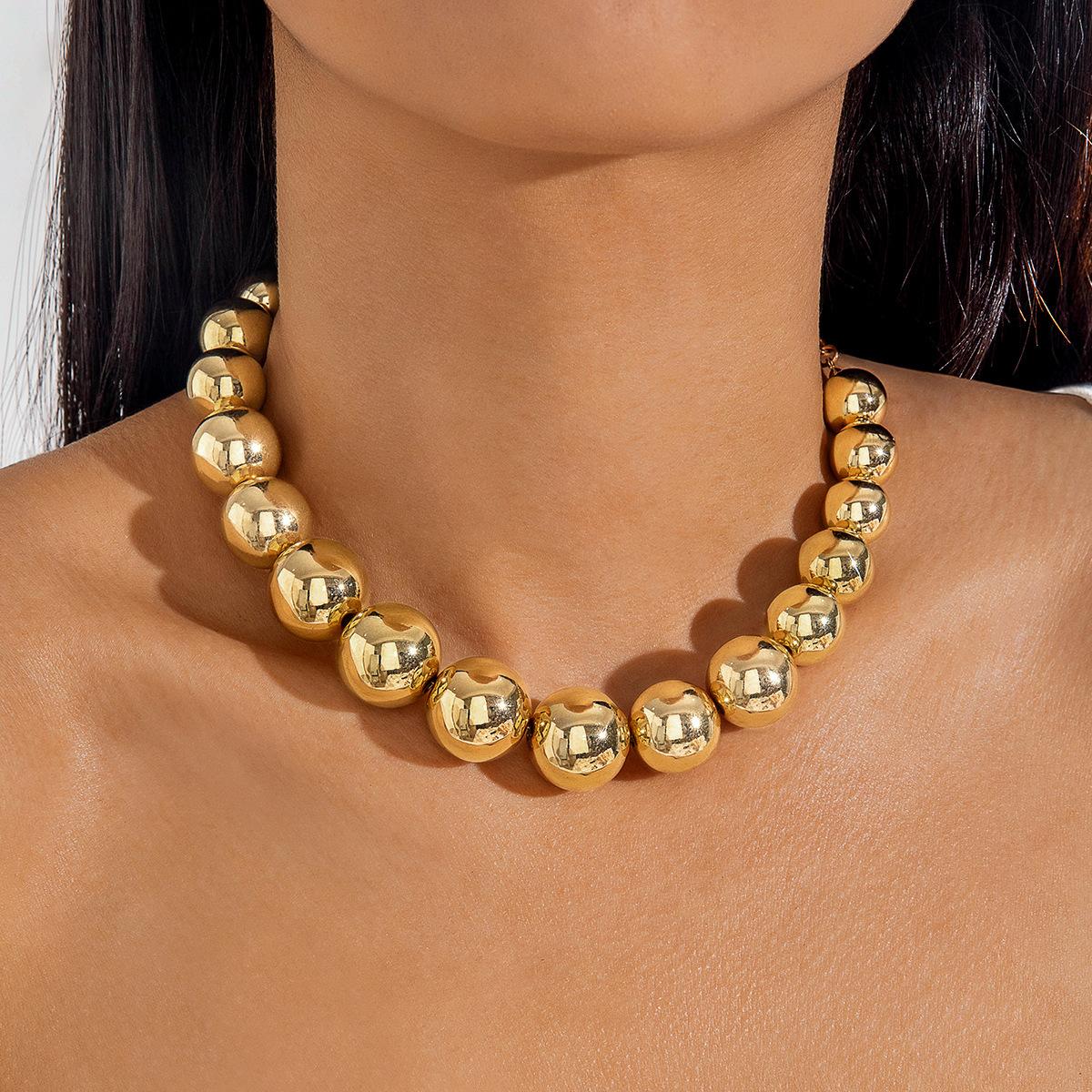 Аксессуары, преувеличенные крупные бусины, короткое ожерелье, женский чокер, панк-темперамент, имитация жемчуга, ожерелье